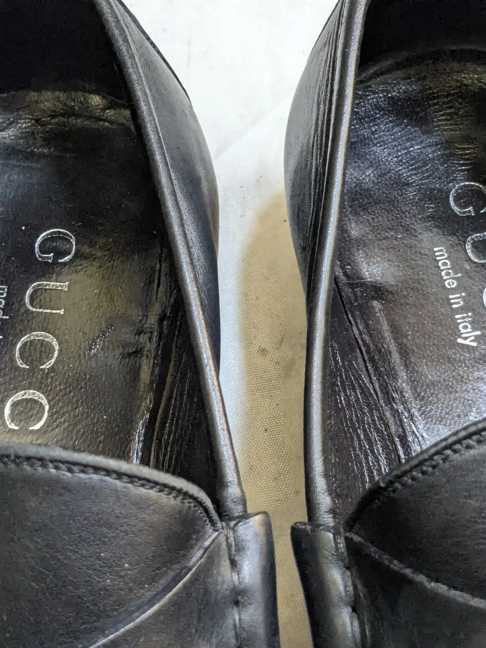 Gucci Men's Black Leather Horsebit Loafers Men 9.5